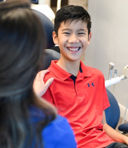 Happy teen patient